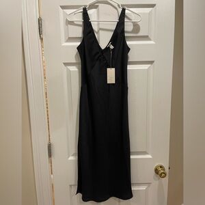 NWT black satin dress